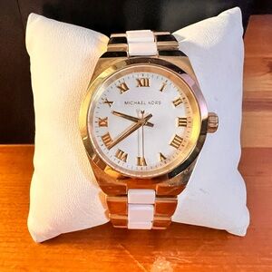 Michael Kors Gold and White Women's Watch
